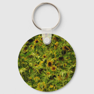 Sunflower field key ring