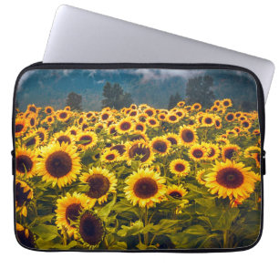 Sunflower Field Landscape Flowers Yellow Laptop Sleeve