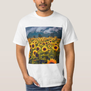 Sunflower Field Landscape Flowers Yellow T-Shirt