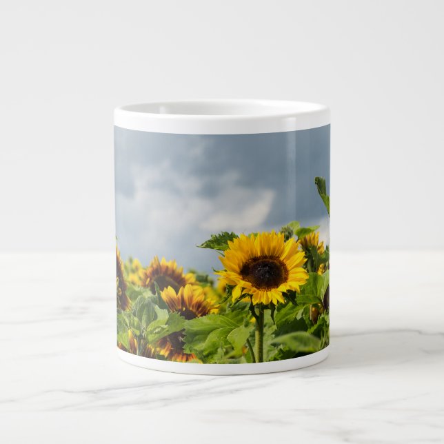 Sunflower Field Large Coffee Mug (Front)