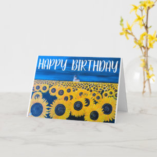 Sunflower Field Painting by Alfred Fox Card