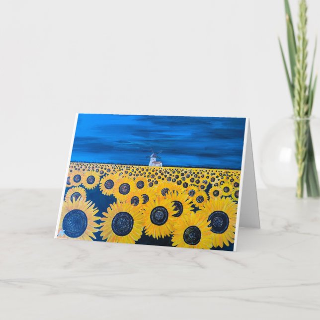 Sunflower Field Painting by Alfred Fox Card (Front)