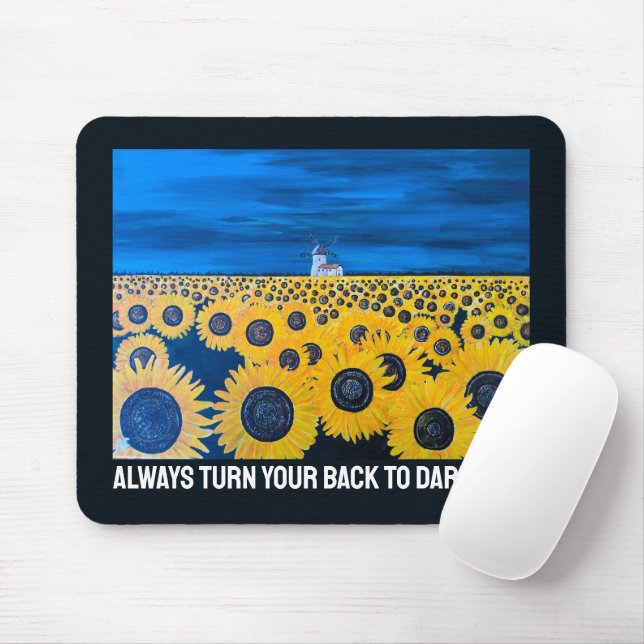 Sunflower Field Painting by Alfred Fox Mouse Pad (With Mouse)