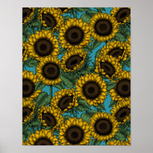 Sunflower field poster