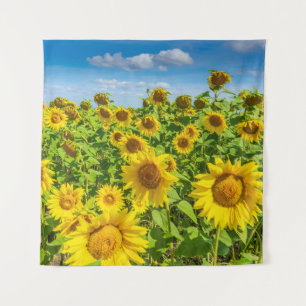 Sunflower field, summer sunny day. tapestry