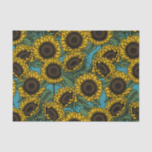 Sunflower field tissue paper