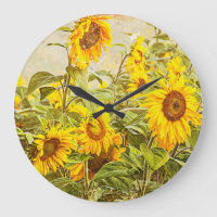 Sunflower Field Vintage Antique Yellow Art