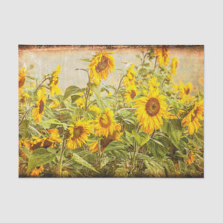 Sunflower Field Vintage Antique Yellow Decoupage Tissue Paper