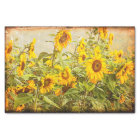 Sunflower Field Vintage Antique Yellow Decoupage