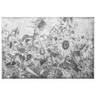 Sunflower Field Vintage Black And White Decoupage