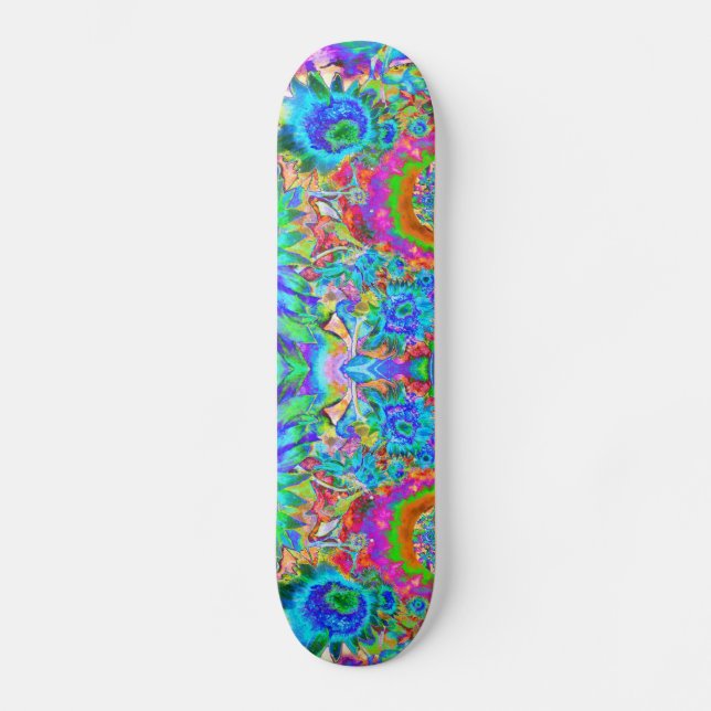 Sunflower Fields forever -blue Skateboard (Front)