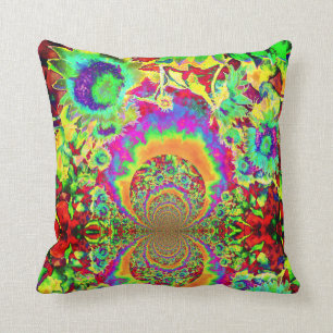 Sunflower fields forever-green cushion