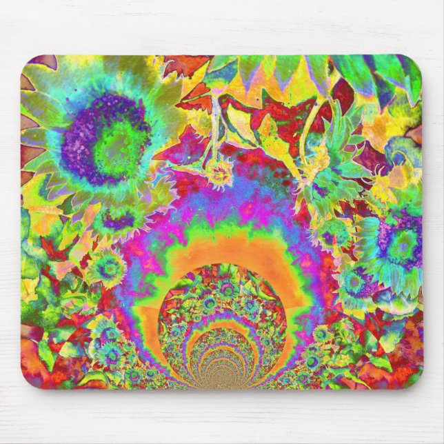 Sunflower Fields Forever - orange Mouse Pad (Front)