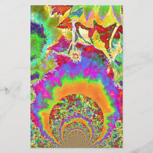 Sunflower Fields Forever - orange Stationery (Front)