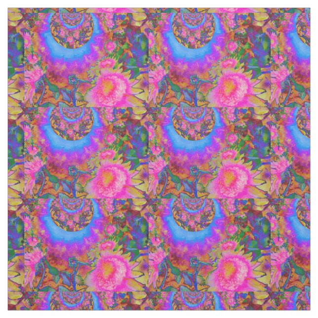 Sunflower fields forever pink fabric (Swatch)