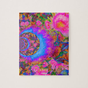 Sunflower Fields Forever - pink Jigsaw Puzzle