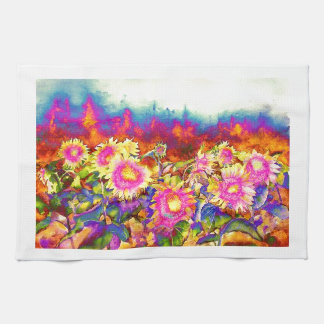 Sunflower Fields Tea Towel (Horizontal)