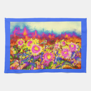 Sunflower Fields Tea Towel