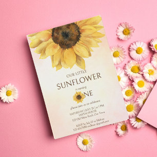 Sunflower first birthday little sunshine template