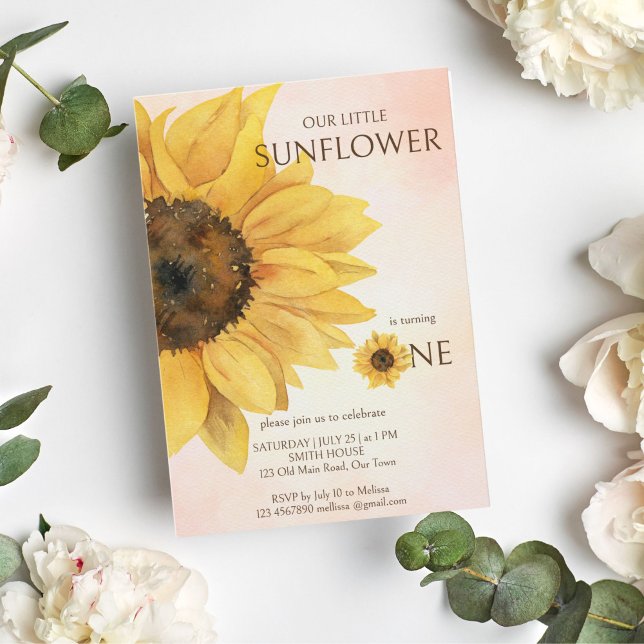 Sunflower first birthday little sunshine template (Creator Uploaded)