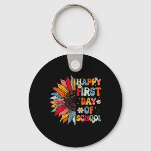 Sunflower First Day Of School Teacher End Year Pre Key Ring