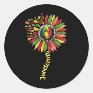 Sunflower Fist Juneteenth Black History African Am Classic Round Sticker