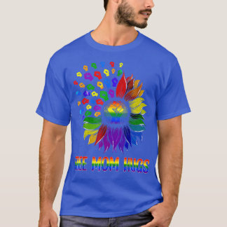 Sunflower Fist Rainbow Free Mum Hugs LGBT Pride Mo T-Shirt