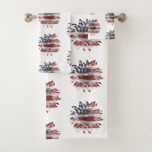 Sunflower flag bath towel set