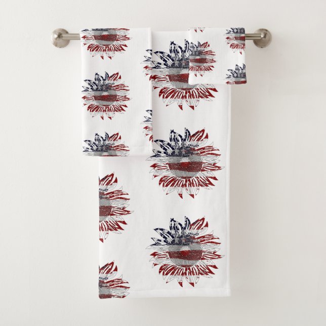 Sunflower flag  bath towel set (Insitu)