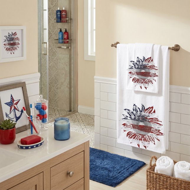 Sunflower flag  bath towel set (Creator Uploaded)