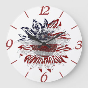 Sunflower flag large clock