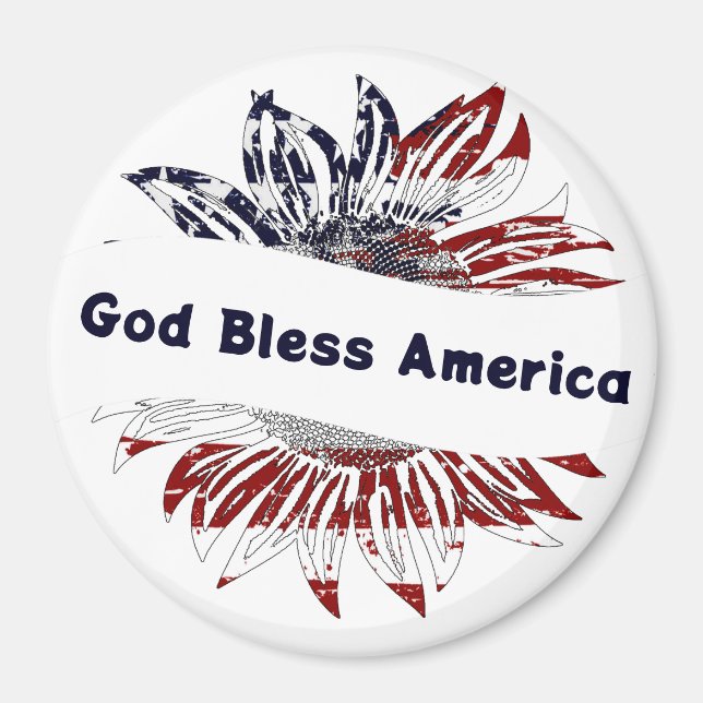 Sunflower flag with custom text magnet (Front)