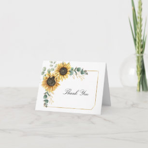 Sunflower Floral 16th Birthday Thank You Card