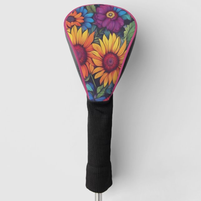 Sunflower Floral #212 -  Golf Head Covers (Front)