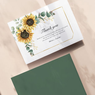 Sunflower Floral 60th Birthday Party Thank You Card