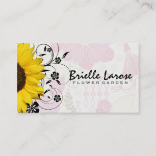 Sunflower   Floral Background Business Card