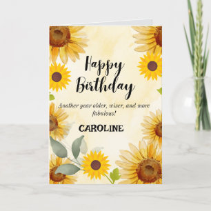 Sunflower Floral Birthday Card