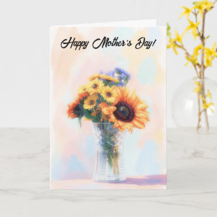 Sunflower Floral Bouquet Flowers Mother's Day Card