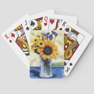 Sunflower Floral Bouquet Playing Cards