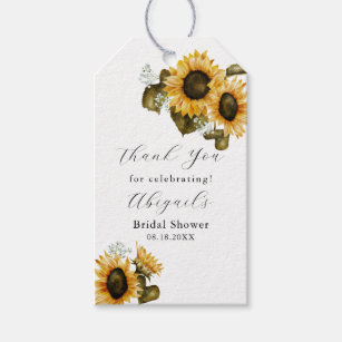 Sunflower Floral Bridal Shower  Gift Tags