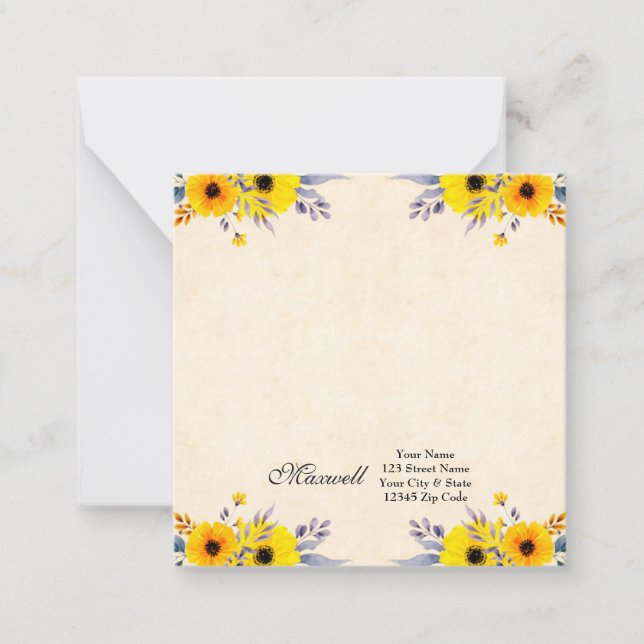 Sunflower floral  card (Front)
