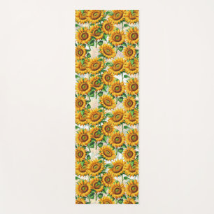 Sunflower Floral Cottagecore Pattern Yoga Mat