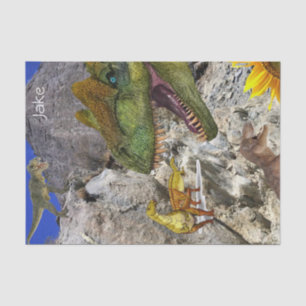 Sunflower Floral Dinosaur Tissue Paper