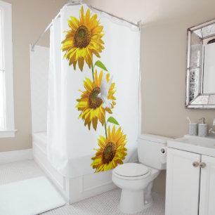 Sunflower Floral Dove Shower Curtain