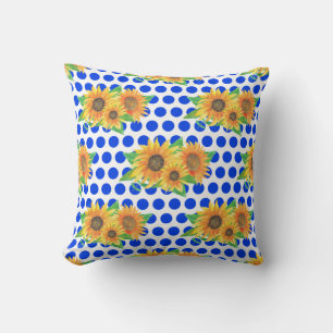 Sunflower Floral Embroidery Cushion