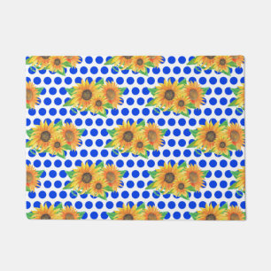 Sunflower Floral Embroidery Doormat