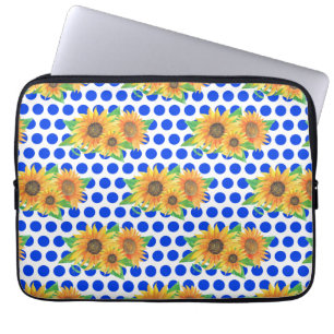 Sunflower Floral Embroidery Laptop Sleeve
