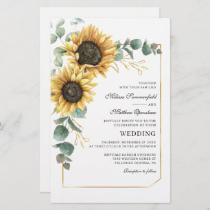 Sunflower Floral Eucalyptus Greenery Wedding