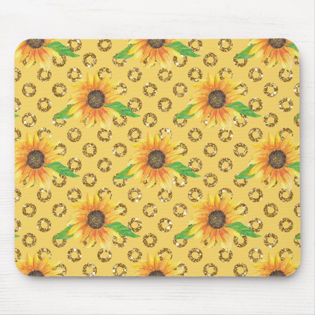 Sunflower Floral Express Mouse Pad (Front)