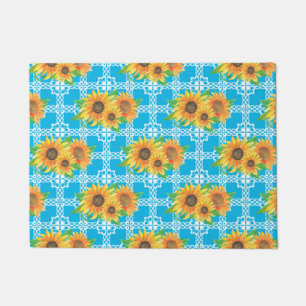 Sunflower Floral Frog Doormat